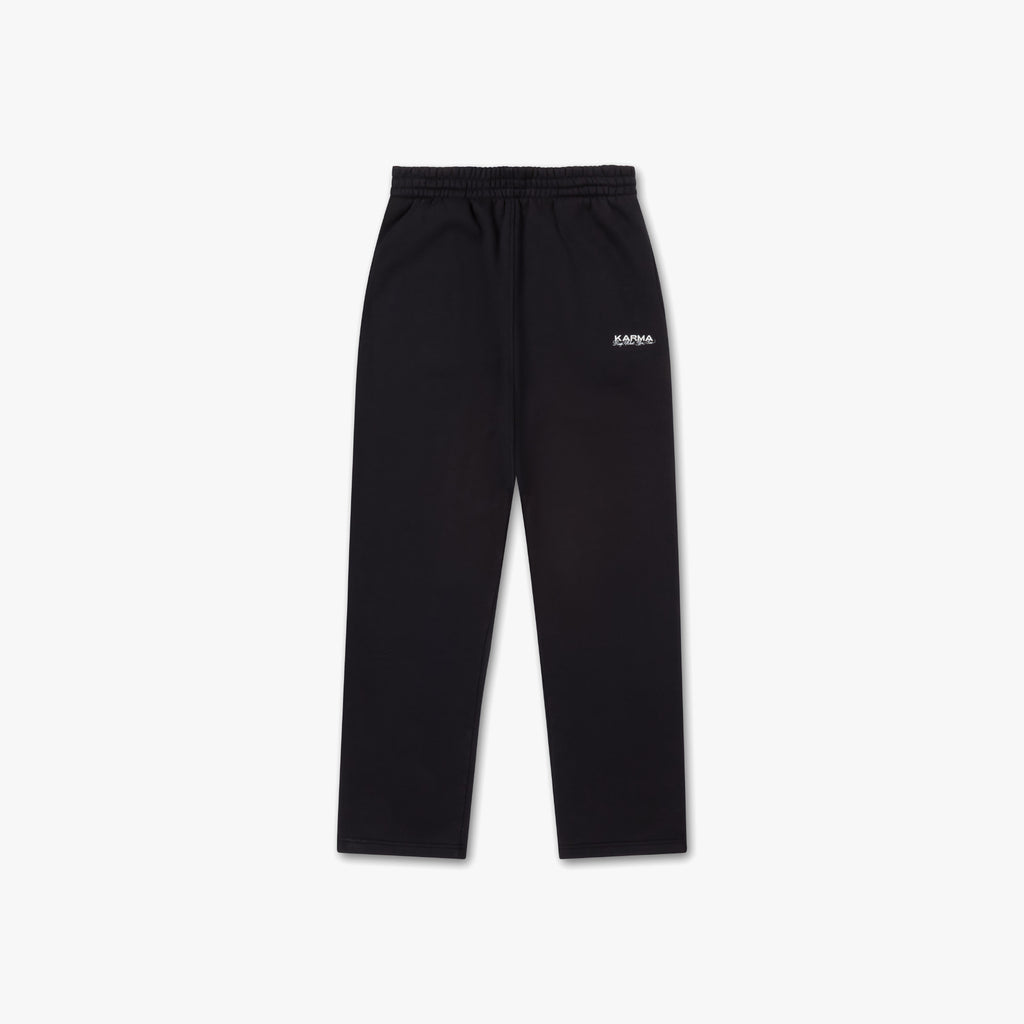KARMA WORD GRAPHIC OPEN HEM SWEATPANTS